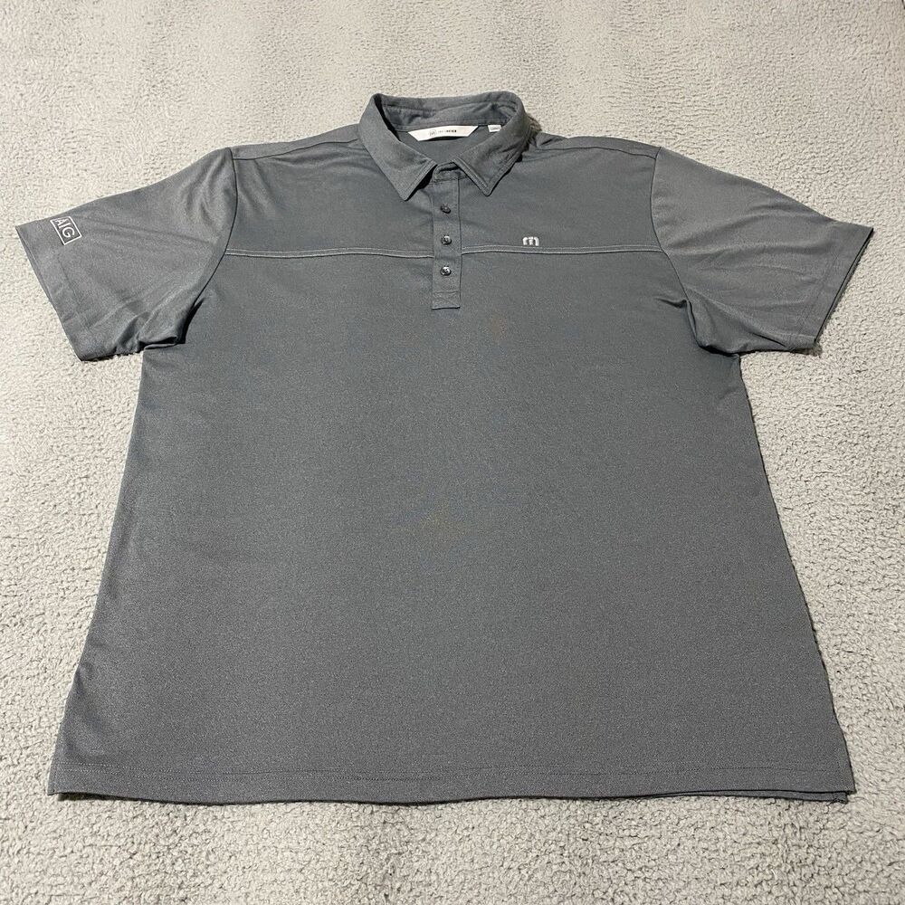 AIG Insurance Polo Shirt Travis Mathew Mens 2XL XXL Gray Employee Office Golf